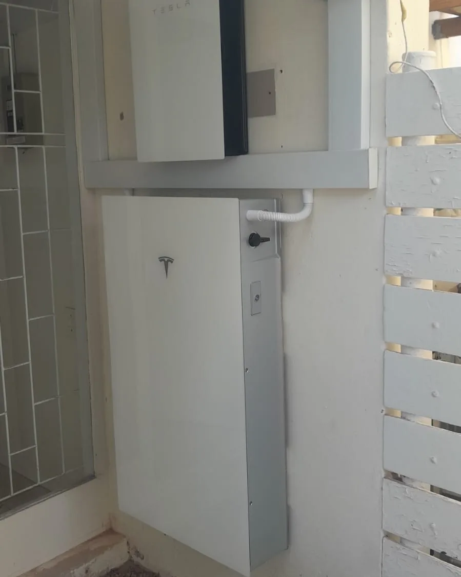 Tesla Powerwall 3 and Backup Gateway installed outdoors by MLT Power at a Cape Town home